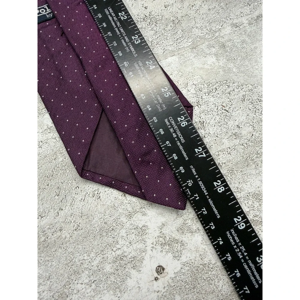 Polo Ralph Lauren Necktie Men OS Purple Geometric Silk Hand Made USA
